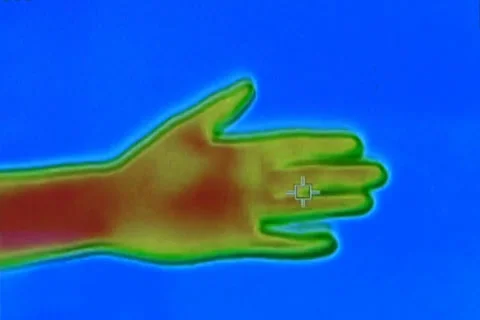 Thermal image of human hand sequence Stock Footage 38299173