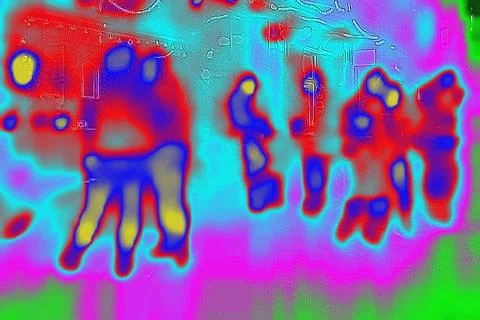 Thermal image of people at a bar street sales in Berlin, Germany - 14 Nov 2020 Stock Photos