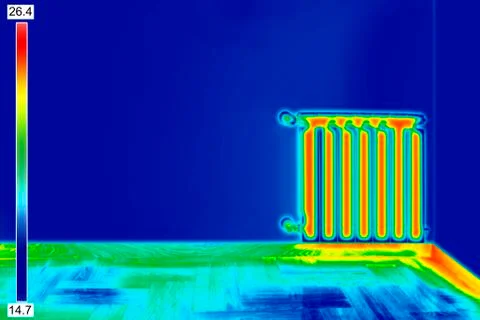 Thermal Image of Radiator Stock Illustration