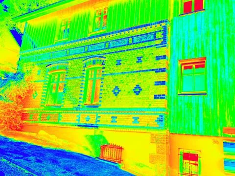 Thermal image recordings of temperature differences Foto stock