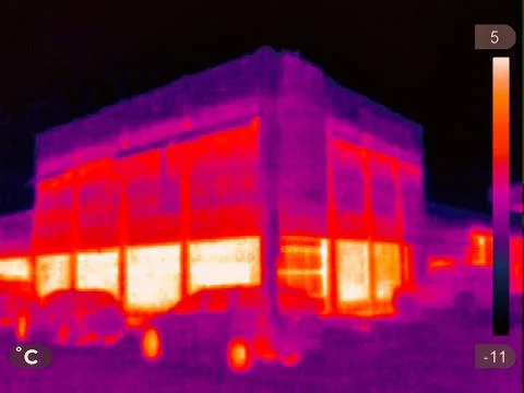 Thermal Image of a small town Stock Photos