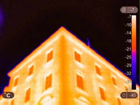 Thermal Image of a small town Stock Photos