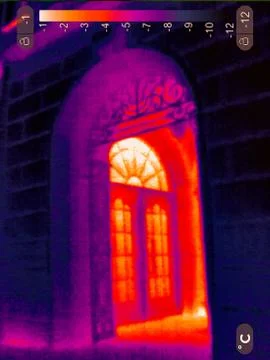 Thermal Image of a small town Stock Photos