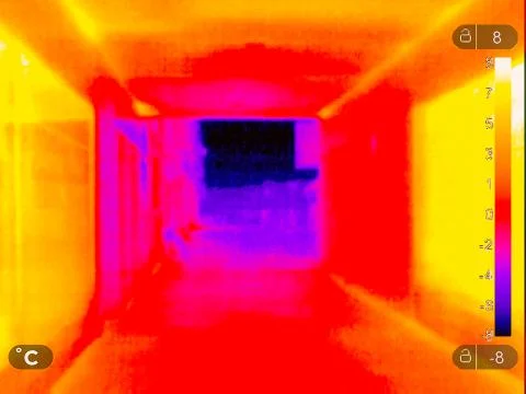 Thermal Image of a small town Foto stock