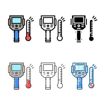 Thermal imager color icon vector range Stock Illustration