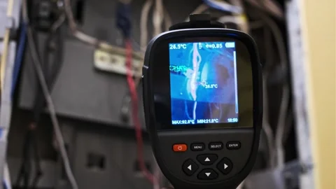 Thermal Imaging Analysis of Electrical Components Stock Footage 275590188