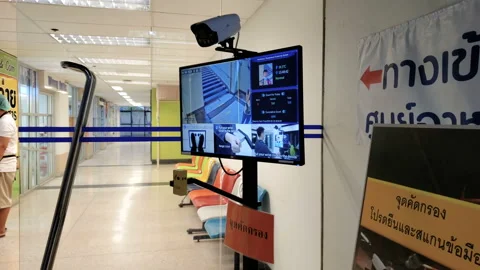 Thermal Imaging Camera Checking Body Temperature Against Coronavirus Pandemic 库存影片 133220860