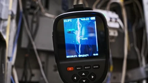 Thermal Imaging Camera Scans Electrical Panel Stock Footage 274530676