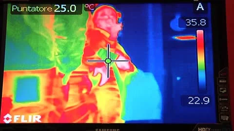 Thermal imaging. FLIR camera. Video stock 8954678