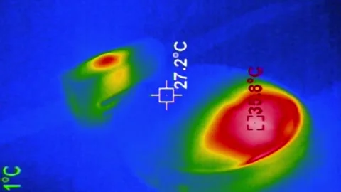 Thermal Imaging Scan of a Robot Vacuum Cleaner in Operation Stock Footage 314679291
