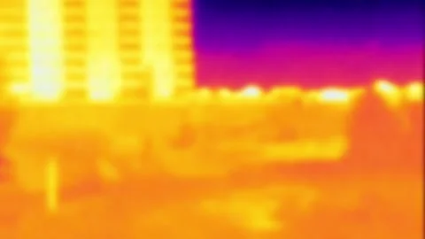 Thermal Imaging Security Camera Scan Sweep Private Buildings Stock Footage 248010664