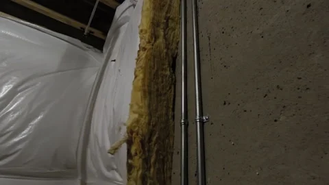 Thermal insulation frame house in proces... | Stock Video | Pond5