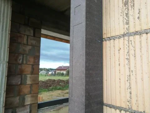 Thermal insulation frame for A+ type house Stock Photos