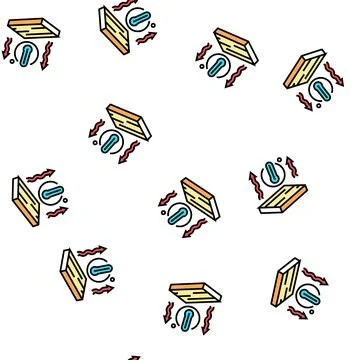 Thermal insulation mineral wool vector seamless pattern Stock Illustration
