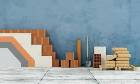 Thermal insulation of an old wall Illustrazione stock