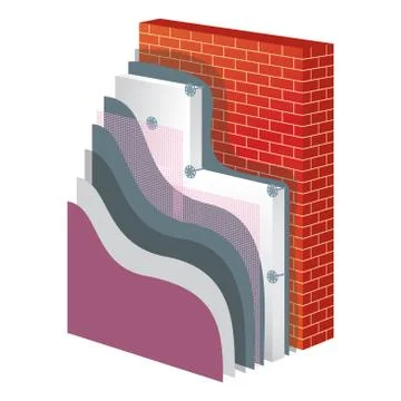Thermal Insulation. Polystyrene Isolation Vector Illustration Stock Illustration