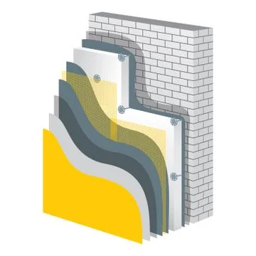 Thermal Insulation. Polystyrene Isolation Vector Illustration Stock Illustration