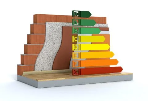 Thermal insulation of a wall Stock Illustration