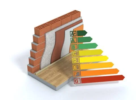 Thermal insulation of a wall Stock Illustration