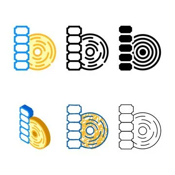 Thermal label color icon vector color multipack Stock Illustration