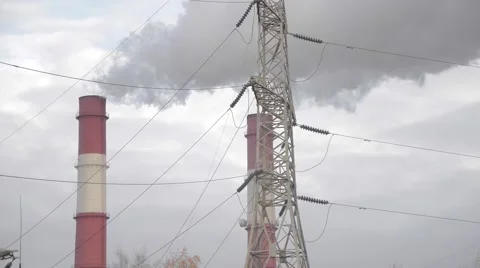 Thermal nuclear station Stock Footage 56482315