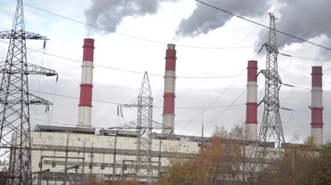 Thermal nuclear station Stock Footage 56482385