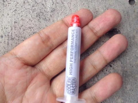 Thermal paste for laptop and computer processors Stock Photos