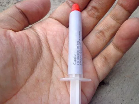 Thermal paste for laptop and computer processors 스톡 사진