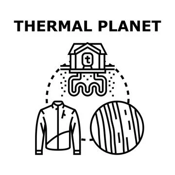 Thermal planet energy saving global heating concept Stock Illustration