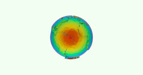 Thermal polygonal planet 3d image Stock Illustration