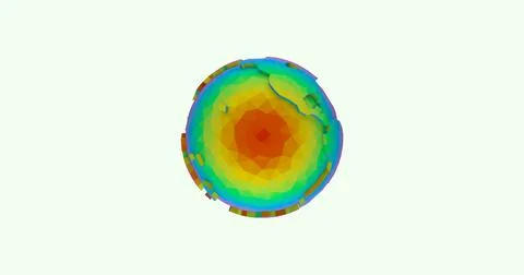 Thermal polygonal planet 3d image Stock Illustration