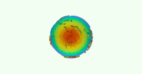 Thermal polygonal planet 3d image Illustrazione stock