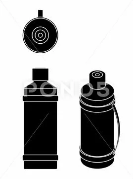 Thermal Pot colored. Black fill Stock Illustration