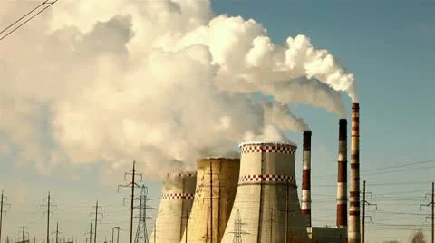 Thermal power plant, time-lapse Stock Footage