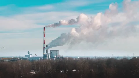 Thermal power plant timelapse Stock Footage 148328895