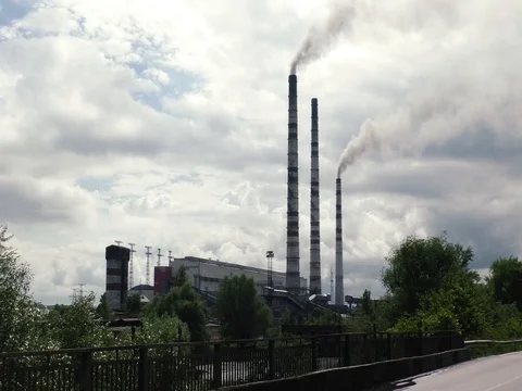 Thermal power station. Stock Footage 79960897