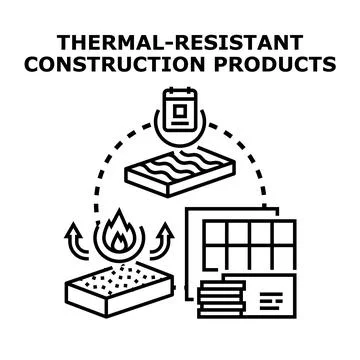 Thermal resistant construction products for building insulation Ilustración de archivo