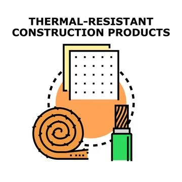 Thermal resistant construction products for building materials Ilustración de archivo