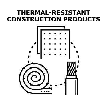 Thermal resistant construction products for building materials Ilustración de archivo