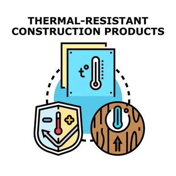Thermal resistant construction products protecting building insulation Illustrazione stock