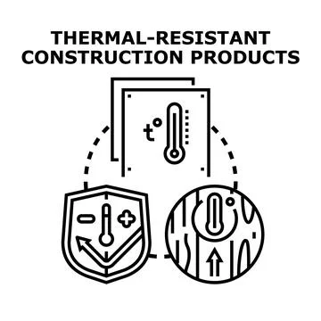 Thermal resistant construction products protecting building insulation 스톡 일러스트