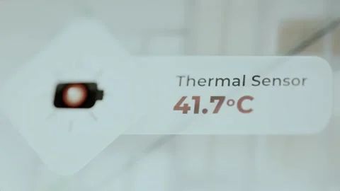 Thermal sensor display shows 42 degrees Celsius 库存影片 344100095