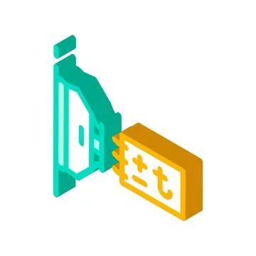 Thermal sensor isometric icon vector illustration color Stock Illustration