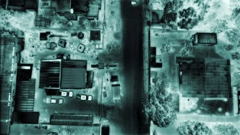 Thermal surveillance on a site Stock Footage 80805350
