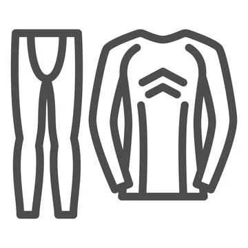 Thermal underwear line icon, Winter clothes concept, pants and longsleeve sign Stock Illustration
