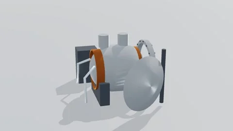 Thermal vacuum chamber test lab 3d loop white background 3D animation seamless Stock Footage 341851675