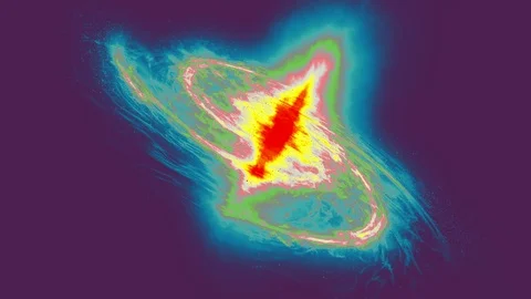 Thermal view galaxy image. Thermal emission or radiation in space. 4k footage Video stock 117446326