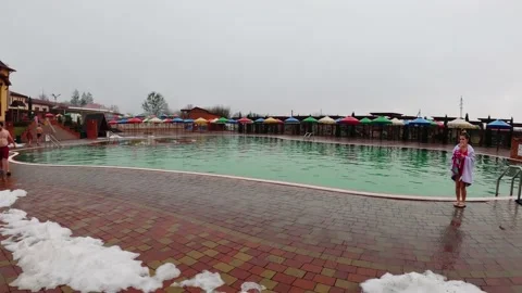 Thermal waters of Berehove Stock Footage 234696791
