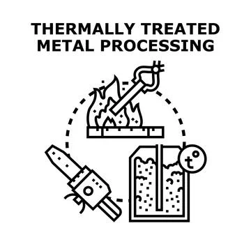 Thermally treated metal processing icon vector concept Illustrazione stock