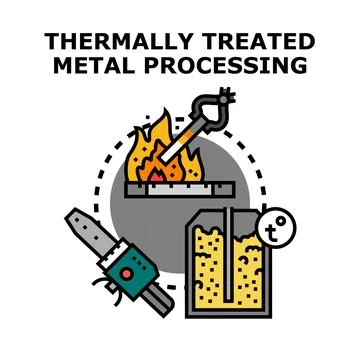 Thermally treated metal processing icon vector concept Stock Illustration